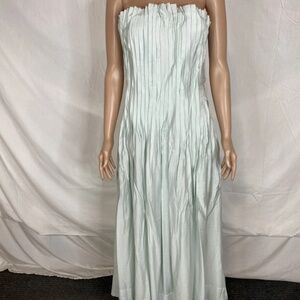 Arrange Womens Pintuck Organdy Dropped Waist Midi Dress Size 2 Mint Blue